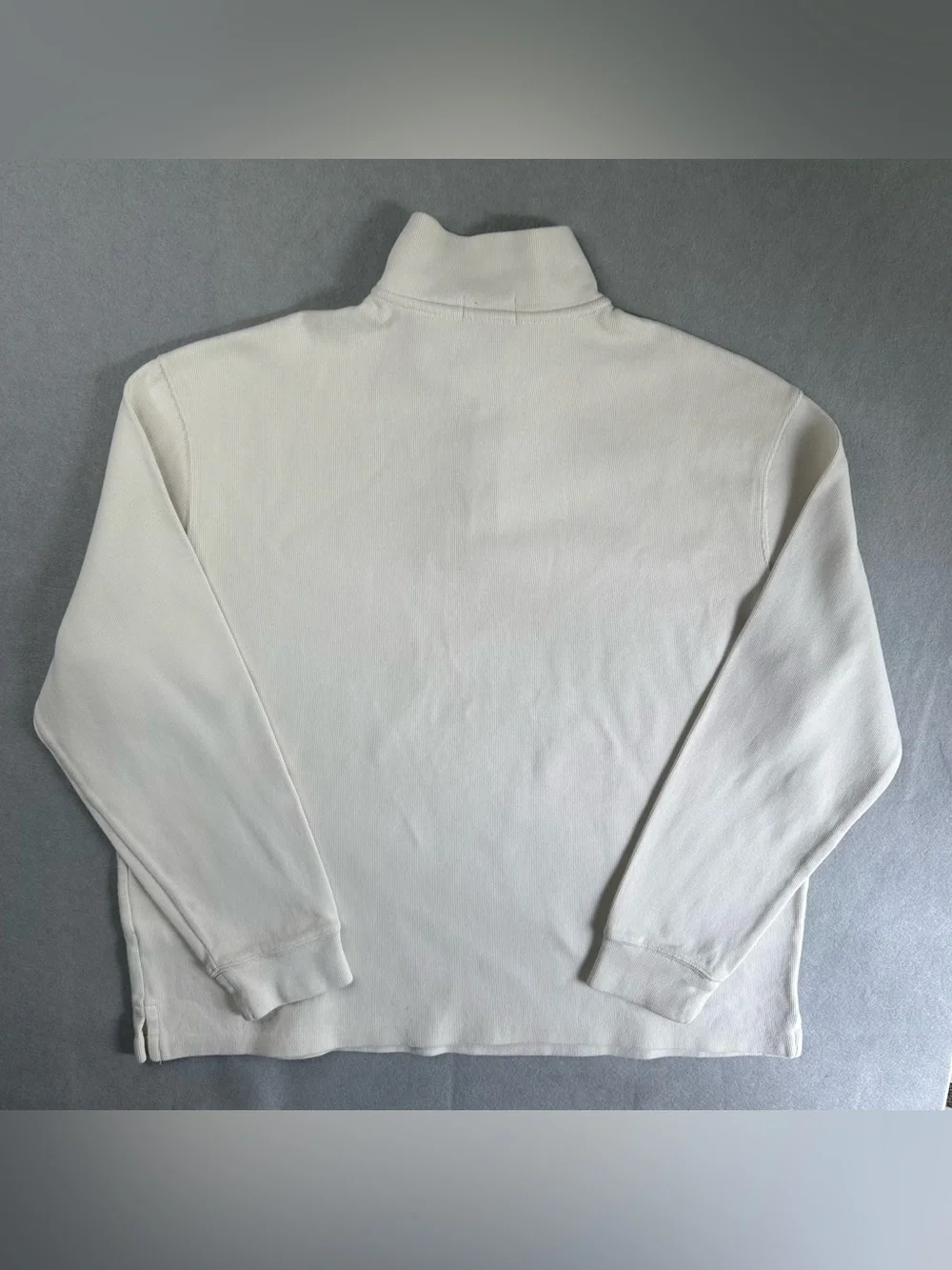 Polo by Ralph Lauren Cream Quarter-Zip Pullover with Navy Pony